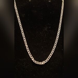 NEW Sterling Stamped 925 Italian Curb Chain Necklace 18" W/a Beautiful Shine.